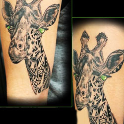 Tattoo of giraffe