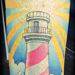 tattoo of a lighthouse