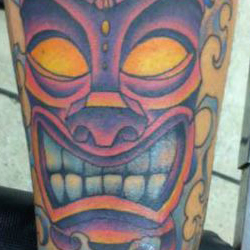 Tattoo of tiki mask