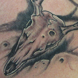 Tattoo of deer skull
