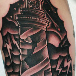 Tattoo of light house