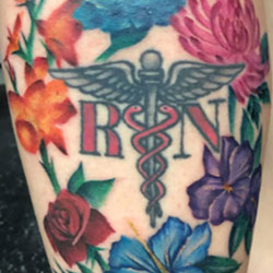 Tattoo of nurses cross