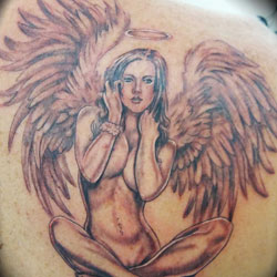 Tattoo of naked angel