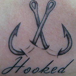 Tattoo of fish hooks