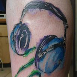 Tattoo of headphones