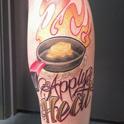 Tattoo of frying pan