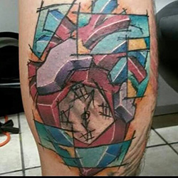 Tattoo of abstract clock