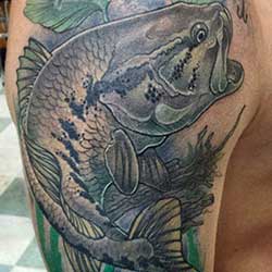 Largemouth bass tattoo by Boston Rogoz TattooNOW